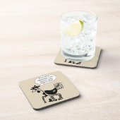 お尻交換手術 – おもしろい引用文 コースター (右側)