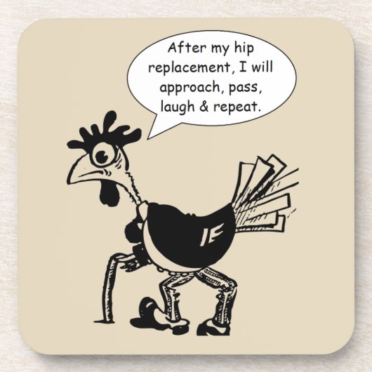お尻交換手術 – おもしろい引用文 コースター (正面)