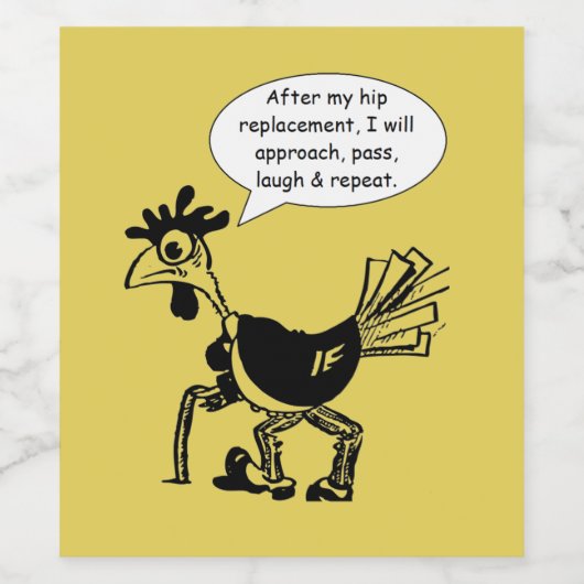 お尻交換手術 – おもしろい引用文 ワインラベル (シングルラベル)