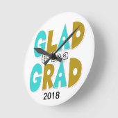 お尻卒業装飾品 ラウンド壁時計 (傾斜)