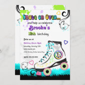 お尻及びローカラフルラスケート招待状 招待状 (正面/裏面)