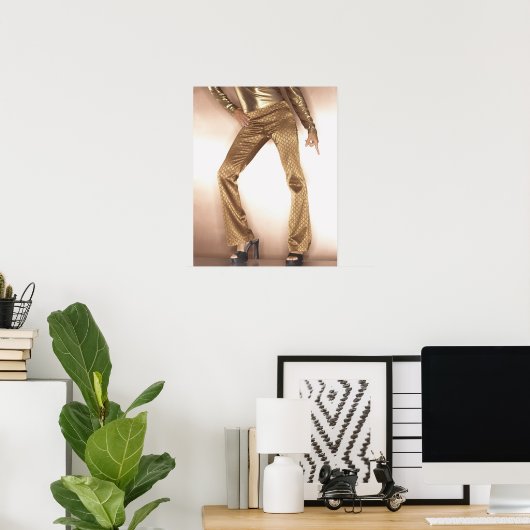 お尻女性金ゴールドディスコ踊り ポスター (ホームオフィス)