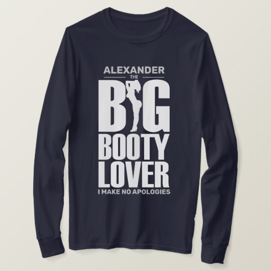お尻好き大爆笑ロングスリーブ Tシャツ (デザイン正面)