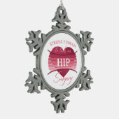 お尻手術回復 スノーフレークピューターオーナメント (左)