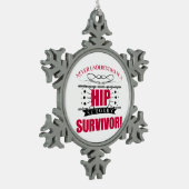 お尻手術遺族 スノーフレークピューターオーナメント (左)