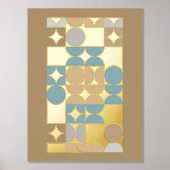 お尻抽象芸術サークルインダストリアルフュージョン金ゴールド 箔ポスター (正面)