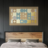 お尻抽象芸術サークルインダストリアルフュージョン金ゴールド 箔ポスター