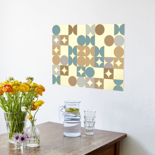 お尻抽象芸術サークルインダストリアルフュージョン金ゴールド 箔ポスター (レイダウン (キッチン))