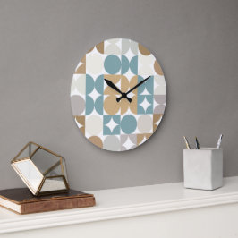 お尻抽象芸術ハーフサークルインダストリアルフュージョンアート ラージ壁時計