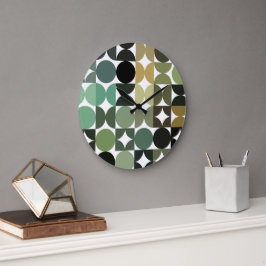 お尻抽象芸術ハーフサークルインダストリアルフュージョンアート ラージ壁時計