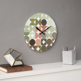 お尻抽象芸術ハーフサークルインダストリアルフュージョンアート ラージ壁時計