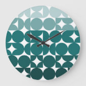 お尻抽象芸術ハーフサークル融合アートパターン ラージ壁時計 (正面)