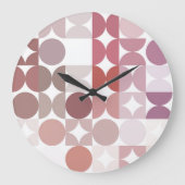 お尻抽象芸術ハーフサークル融合アートパターン ラージ壁時計 (正面)