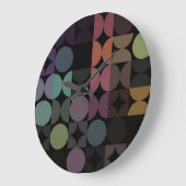お尻抽象芸術ハーフサークル融合アートパターン ラージ壁時計 (傾斜)