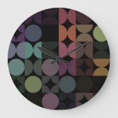 お尻抽象芸術ハーフサークル融合アートパターン ラージ壁時計 (正面)