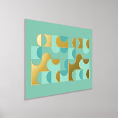 お尻抽象芸術円波状金ゴールドモザイクアートパターン 箔ポスター (レイダウン)