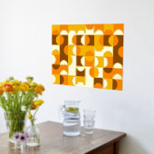 お尻抽象芸術円波状金ゴールドモザイクアートパターン 箔ポスター (レイダウン (キッチン))