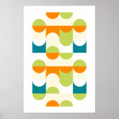 お尻抽象芸術半円波状モザイクアートパターン ポスター (正面)
