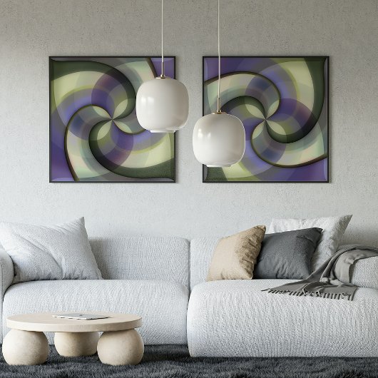 お尻抽象芸術半円波状モザイクアートパターン ポスター