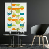 お尻抽象芸術半円波状モザイクアートパターン ポスター