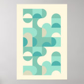 お尻抽象芸術半円波状モザイクアートパターン ポスター (正面)