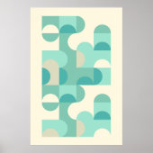 お尻抽象芸術半円波状モザイクアートパターン ポスター (正面)