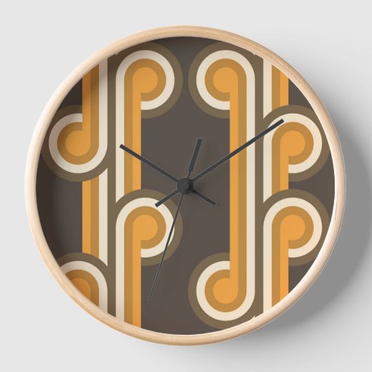 お尻抽象芸術波曲線フュージョンファインアートパターン 壁時計 (正面)