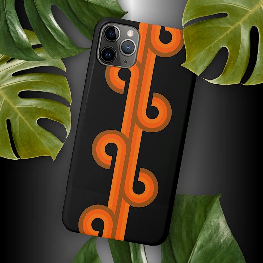 お尻抽象芸術波曲線フュージョンファインアートパターン iPhoneケース