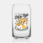 お尻最初に、レッツ昼寝 – かわいいコーギお尻漫画 ガラス缶 (裏面)