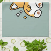 お尻最初に、レッツ昼寝 – かわいいコーギお尻漫画 キッチンタオル (折り畳み)