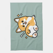 お尻最初に、レッツ昼寝 – かわいいコーギお尻漫画 キッチンタオル (縦)