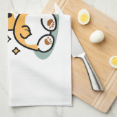 お尻最初に、レッツ昼寝 – かわいいコーギお尻漫画 キッチンタオル (四つ折り)