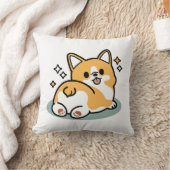 お尻最初に、レッツ昼寝 – かわいいコーギお尻漫画 クッション (ブランケット)