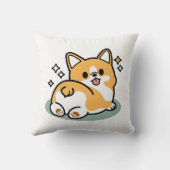 お尻最初に、レッツ昼寝 – かわいいコーギお尻漫画 クッション (裏面)