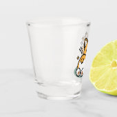 お尻最初に、レッツ昼寝 – かわいいコーギお尻漫画 ショットグラス (左)