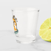 お尻最初に、レッツ昼寝 – かわいいコーギお尻漫画 ショットグラス (右)