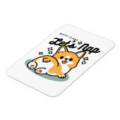 お尻最初に、レッツ昼寝 – かわいいコーギお尻漫画 マグネット (左側)