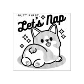 お尻最初に、レッツ昼寝 – かわいいコーギお尻漫画 ラバースタンプ (インプリント)