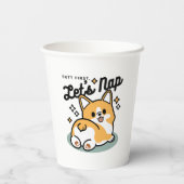 お尻最初に、レッツ昼寝 – かわいいコーギお尻漫画 紙コップ (裏面)