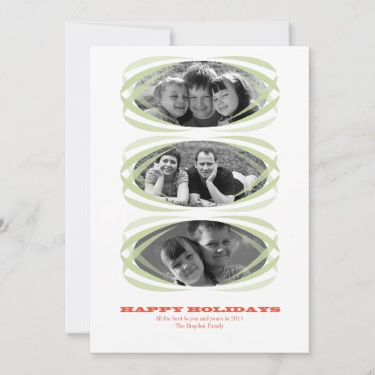 お尻楕円クリスマスフォトカード5x7 シーズンカード (正面)
