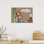 「お尻物なし」レトロ・スタイルポスター ポスター (キッチン)