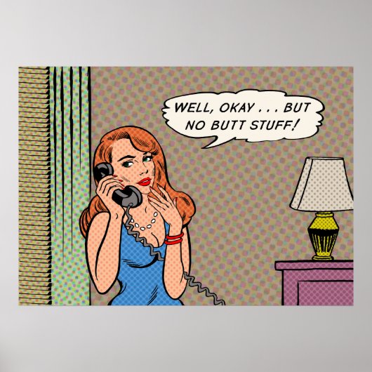 「お尻物なし」レトロ・スタイルポスター ポスター (正面)
