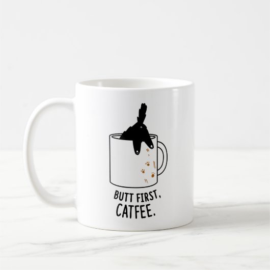 お尻第一キャットフィー猫マグ コーヒーマグカップ (左)