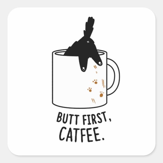 お尻第1弾ネコ用ステッカー スクエアシール (正面)