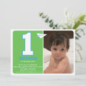 お尻紙飛行機1年写真招待状2 招待状 (スタンド正面)