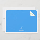 お尻紙飛行機1年写真招待状2 招待状 (裏面)