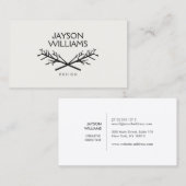 お尻素朴ツリーの枝のロゴのライトグレー 名刺 (正面/裏面)