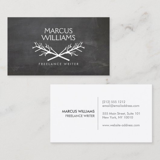 お尻素朴ツリーブランチのロゴ 名刺 (正面/裏面)