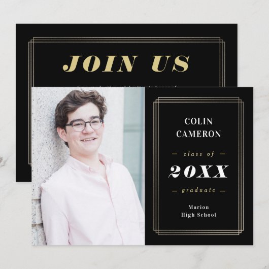 お尻縁ど卒業発表招待状 招待状 (正面/裏面)