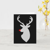 お尻鹿Rudolph鼻クリスマスプレゼント カード (黄色い花)